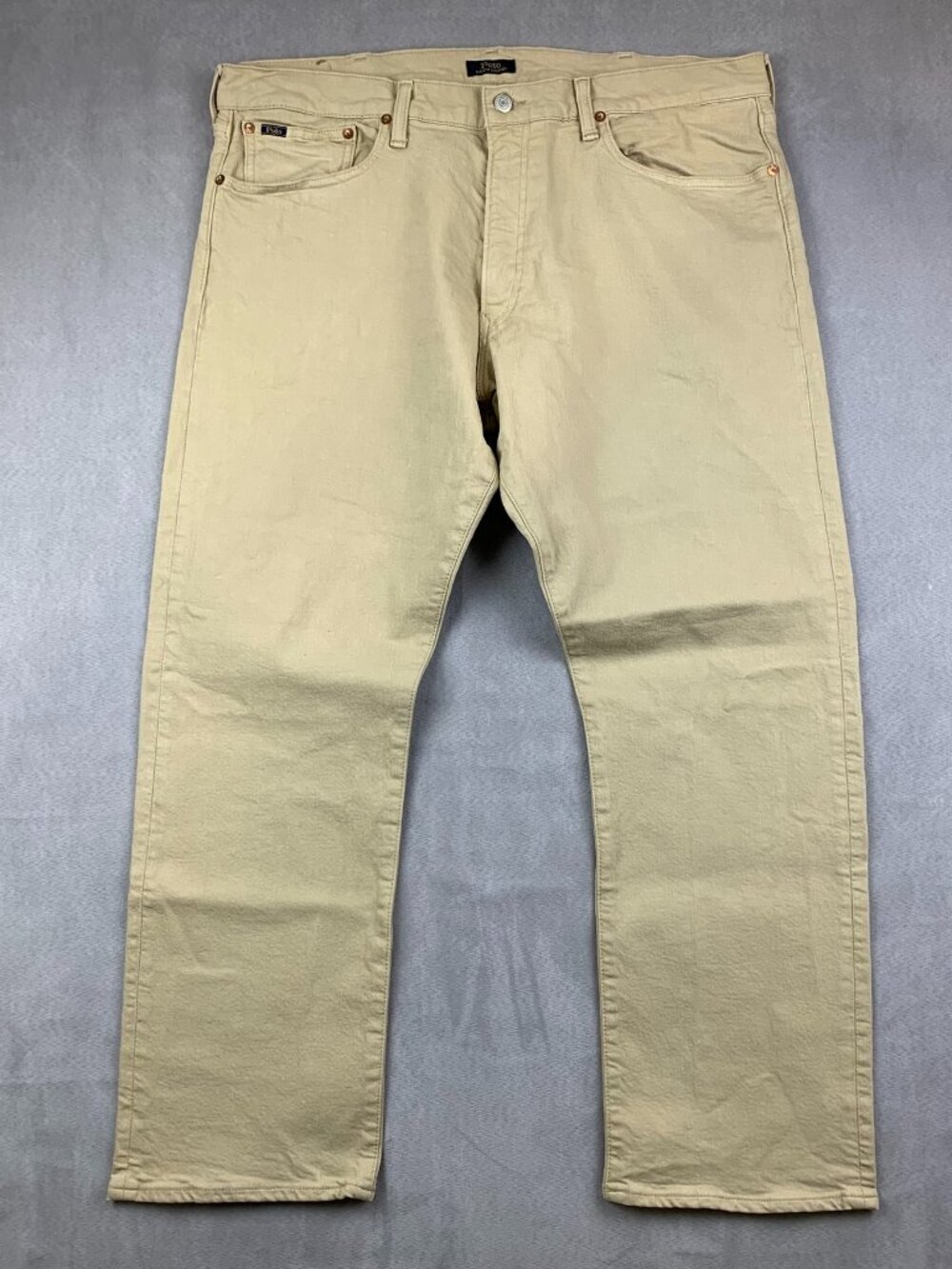 Ralph Lauren Polo Mens Pants 38 White Cream Jeans Hampton Relaxed Straight 38x30